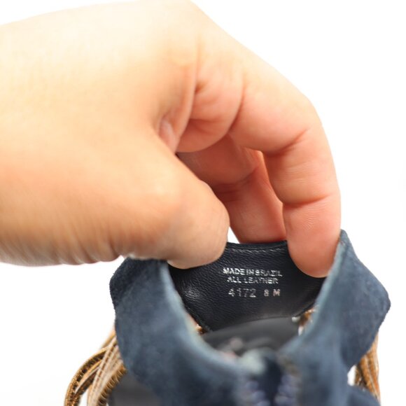 Tory Burch Women's Size 8 M  Blue Navy /Gold Suede Strappy Heels - Picture 3 of 10